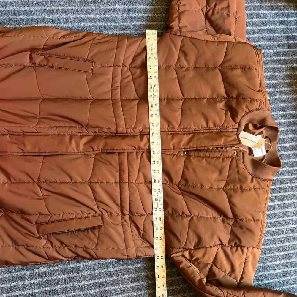 Amazon Essentials Women's Oversized Quilted Coat Size Large Brown NWT - Picture 7 of 8